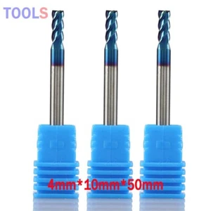 3 pezzi fresa fine carburo solido 4 mm rivestita nACo HRC 65 CNC fresa trapano - Foto 1 di 8