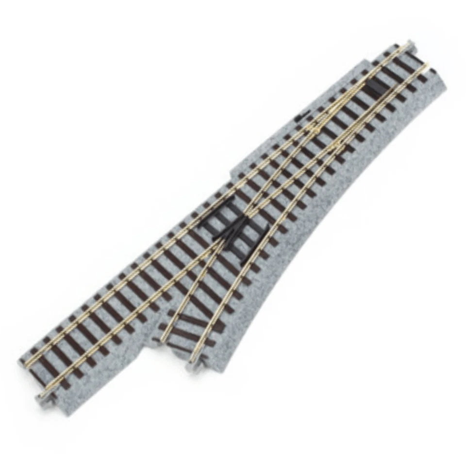 Kato 2-840 HO (1) UniTrack 490mm 9 3/4″ Left Hand Manual Switch Turnout 2-840 - Image 1 of 1