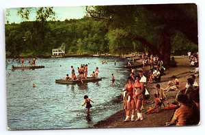 Bathing Beach Taughannock Falls Finger Lakes New York Postcard A216 - Picture 1 of 2