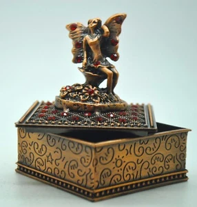 vintage european art style antique copper color 3d cute angel Jewelry box  Decor - Picture 1 of 10
