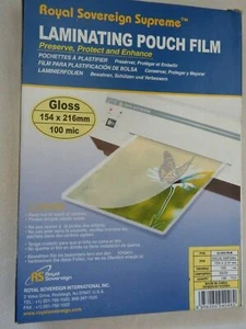 Pack Royal Sovereign A5 Lamination Film (Pack of 100) - pouches Laminating - Picture 1 of 2