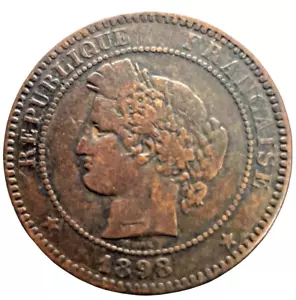 1898 France 10 Centimes World Coin KM# 815 Republique Francaise Lot C2-311 - Picture 1 of 4
