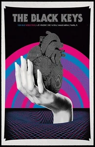 Black Keys 2014 Florida Konzertposter 11 x 17 gerahmt - Bild 1 von 2