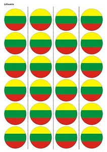 24X PRECUT LITHUANIA FLAG EDIBLE WAFER PAPER, CUPCAKE, CAKE TOPPERS 1206 - Picture 1 of 1