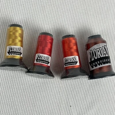 Floriani Embroidery Polyester Thread Lot of 4 Different Color Shades Red Brown - Image 1 of 4