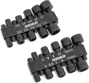 NEIKO 10068A Nut Driver Set, For Impact Drill Bit, Sae and Metric - Picture 1 of 7