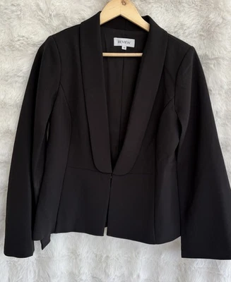REVIEW Black Cape Blazer Jacket Single Hook Front Size 10 - Image 1 of 4