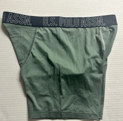 Трусы-боксеры U.S. Polo Assn эластичные из микрофибры, 12,5 дюйма L, зеленые, большие новые без ценников - Изображение 1 из 4