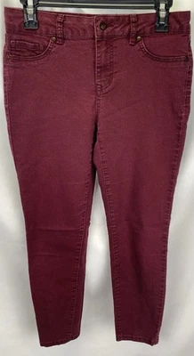 D Jeans Women's Size 4 Burgundy Ankle Jegging Jeans Cotton Poly Spandex - Image 1 of 4