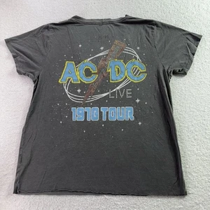 Lauren Moshi  x AC/DC 1978 Tour T-Shirt sz M EUC VTG 70s 80s Style Rhinestones - Picture 1 of 7