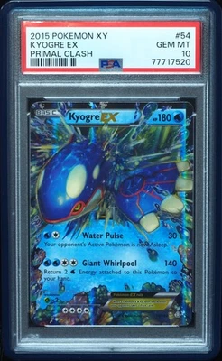 Kyogre EX 54 PSA 10 Gem Mint Primal Clash Pokemon Card, LOW POP 43 - Image 1 of 3