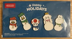 Nintendo Mario & Friends Happy Holidays Pin Set 2024 Gamestop - Picture 1 of 2