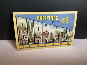 Birmingham AL-Alabama, GROSSBRIEF Grüße, um 1949 Vintage Souvenir Postkarte - Bild 1 von 7