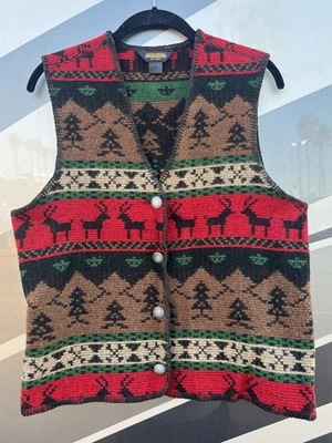 Chaleco vintage WOOLRICH senderismo al aire libre mezcla lana alce botones plateados M gorpcore Foto 1 de 4