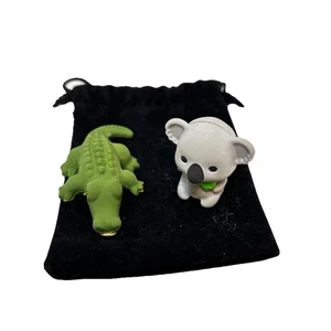 Tier Bleistift Radiergummis Alligator Krokodil und Koalabär Lot 2 - Bild 1 von 5