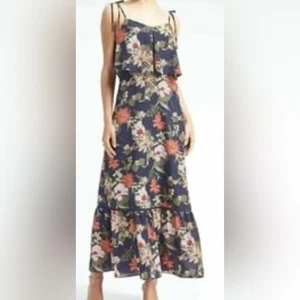 Banana Republic Maxikleid mit Blumendruck und Rüschensaum, Größe 10 - Bild 1 von 7