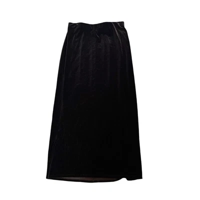 Max Studio VTG Vintage Dark Brown Black Velvet Maxi Skirt Size L Whimsigoth Foto 1 de 4