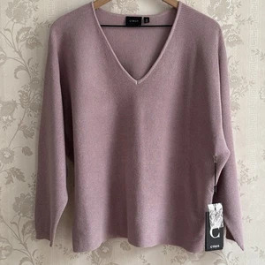 Cyrus Pullover Damen Übergröße 1X Lavendel V-Ausschnitt Waffelmuster Strickpullover Dolman Neu mit Etikett - Bild 1 von 9