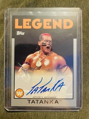 Autógrafo Tatanka 2016 Topps Heritage Legend 1986 Topps Design plateado 08/50 Foto 1 de 2
