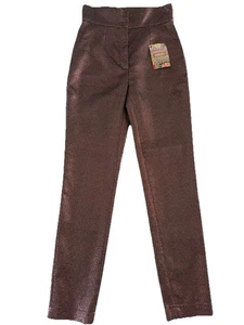 DOLCE & GABBANA Lame Trousers/Pants High Waist UK8 IT40 US4 Made in Italy - Picture 1 of 14