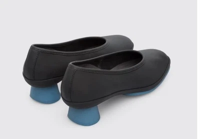 Camper Women’s Alright Black Blue Leather Shoes Pumps Size 36 (6) Round Heel EUC - Image 1 of 4