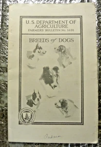 1934 US Department Agriculture Farmers' Bulletin No 1491 Breeds of Dogs - Picture 1 of 3
