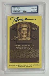 Rod Carew Autograph Signed Hall Of Fame Plaque Card PSA/DNA Older Full Autograph - Picture 1 of 2
