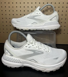 Brooks Adrenaline GTS 23 White Gray Women’s Running Walking Shoes Size 7 - Picture 1 of 9