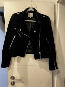 Schwarze Samt Bikerjacke Größe XL - Bild 1 von 3