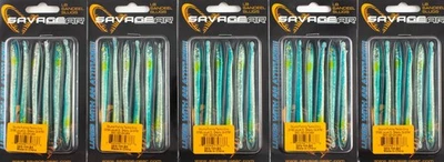 (LOT OF 5) SAVAGE GEAR 4" LB SANDEEL SLUGS SES-100-BS BLUE/SILVER CR7309 - Image 1 of 3