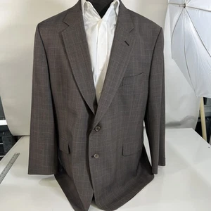 Alexandre London Blazer Mens 48L Brown Plaid Pure New Wool Savile Row Jacket - Picture 1 of 13
