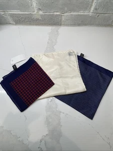 Jos A Bank Lot Of 3 Vintage Men’s Handkerchiefs. - Picture 1 of 4