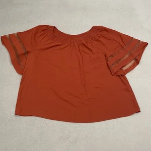 Cato Est 1946 Bluse Damen XL rost orange transparent Flatterärmel Pullover Oberteil - Bild 1 von 10