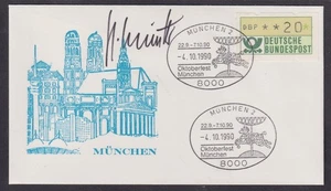 Georg Kronawitter (1928-2016), Mayor of Munich, signed 1990 Oktoberfest cover - Picture 1 of 1