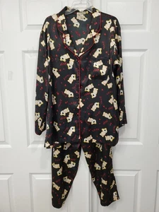 Conjunto de pijama Evandale Intimates negro con abrazos de oso abotonados parte superior e inferior talla 1X - Imagen 1 de 12