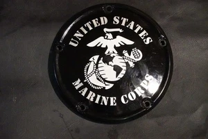 USMC Black Primary Derby Clutch Cover 25700896 OEM 18+ Harley Softail Fatboy M8 - Foto 1 di 5