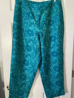 Venezia Silk Blend Paisley Pants 18/20/XXL - Image 1 of 2