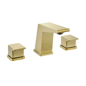 Carré 8 Zoll Breite, 2-Griff, Badarmatur in gebürstetem Gold - Bild 1 von 8
