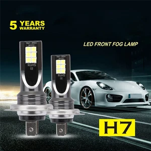 2 x H7 LED Headlights 6000K Fog Light High Super Bright Power Driving Bulbs - Picture 1 of 12