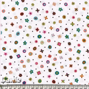 Lindas flores coloridas en blanco "Toomuchery" tela patchwork €19,00/M - Imagen 1 de 1