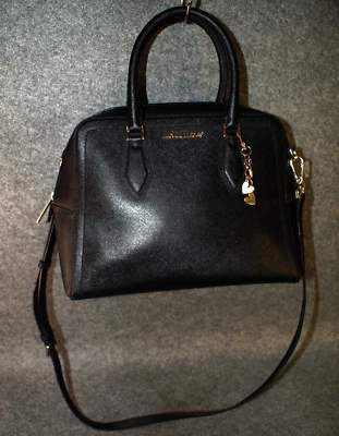 Michael Kors Ayden Black Saffiano Leather Satchel Purse Crossbody Bag - Image 1 of 4