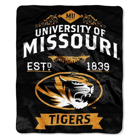 Missouri Tigers 50x60 Plush Raschel Throw Blanket - Label Design [NEW] NCAA Cover