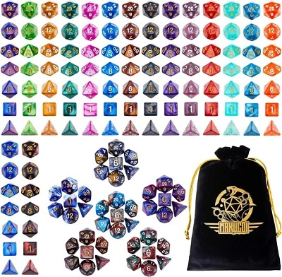 140Pcs DND Dungeons And Dragons Polyhedral Dice Set Lot Rpg Dice Game Bulk Kit - Image 1 of 4