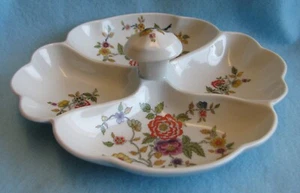 Vintage Limoges France Divided Tray Painted Flowers "J" Mark - Picture 1 of 9