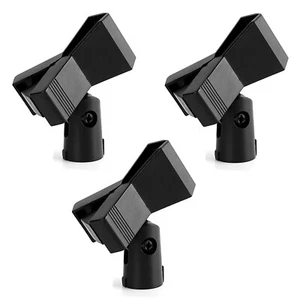 3 Pack Microphone Clip Clamp Holder for Mic Stand 5/8" Screw Black Universal  - Zdjęcie 1 z 9