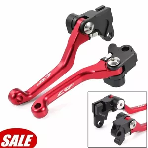 CNC Aluminum Pivot Dirtbike Brake Clutch Levers For HONDA CRF125F 2014-2024 Red - Picture 1 of 11
