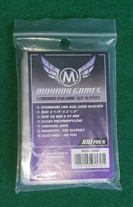 BRANDNEU & VERSIEGELT! 100 x MAYDAY GAMES - STANDARD USA SPIELHÜLLEN - 56mm x 87mm - Bild 1 von 3
