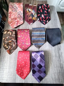 Designer High-end & Vintage Men Ties Lot (9), 100% silk, Woven, Excellent Cond - Picture 1 of 10