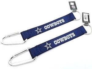 NEW - Licensed NFL Dallas Cowboys Carabiner Clip KeyChain - Lot of 2 - Picture 1 of 1