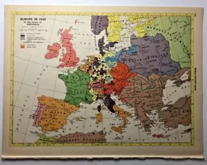 1950's Vintage EUROPE IN 1648 Antique Atlas Map - Hammond's New World Atlas - Picture 1 of 7